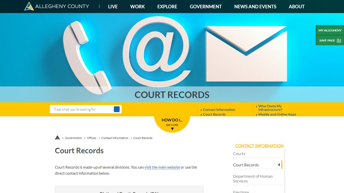 Court Records | Contact Information | Allegheny County